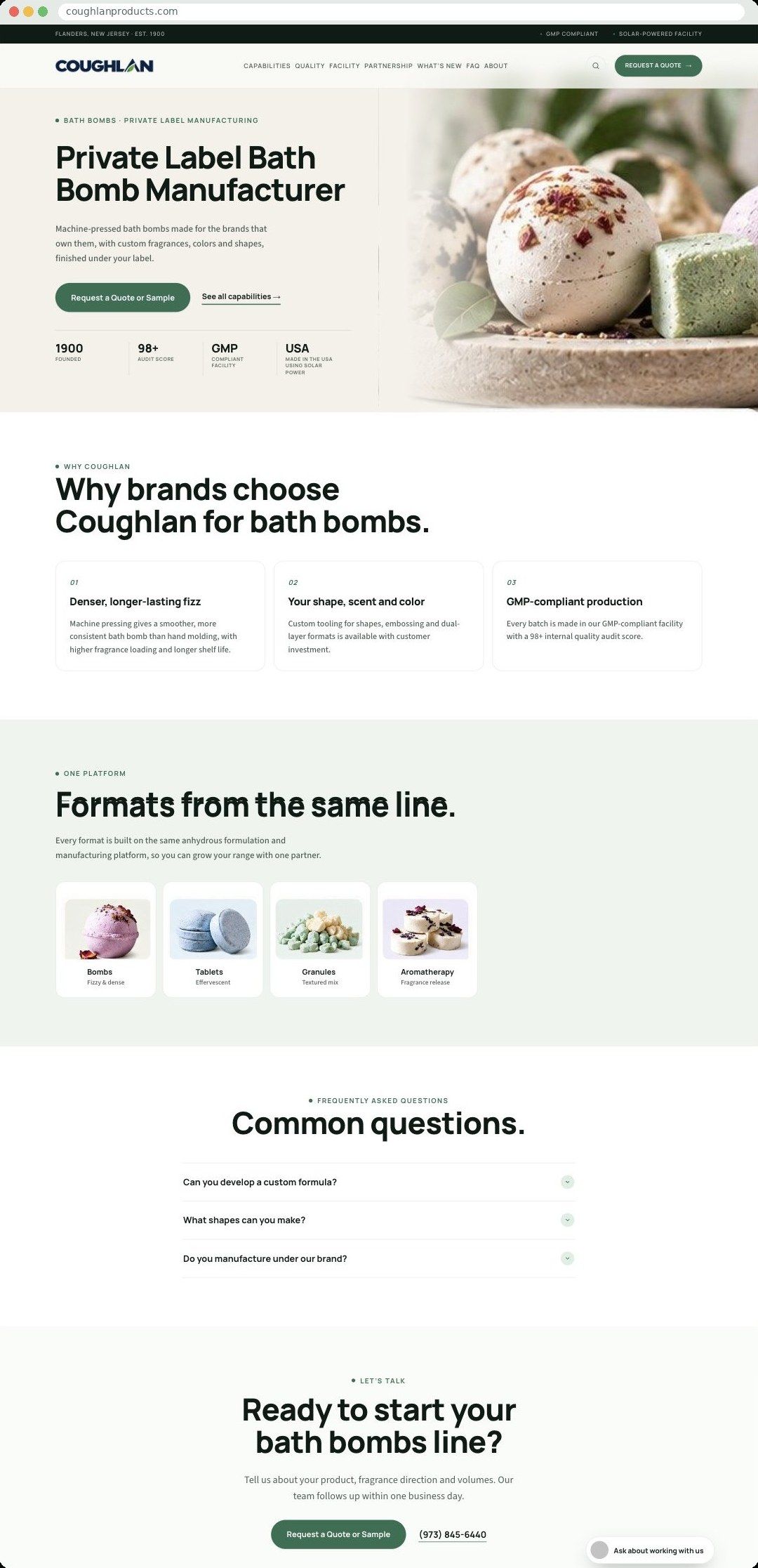Full Bath Bombs product landing page